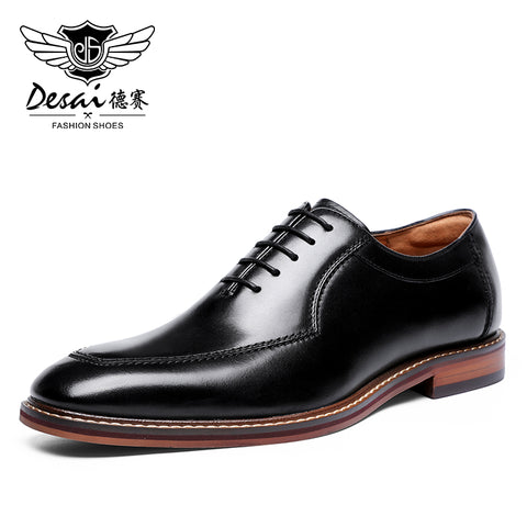 DESAI Men's Business Dress Casual Shoes Soft Genuine Leather Fashion Mens Comfortable Oxford DS6906