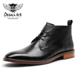OS6605H Upgraded Men's Brock Carved Business British Style Men's Shoes Leather Boots Men's  Boots