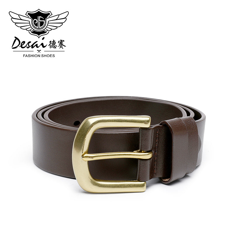 DSPD -Reversible Belt for Men, Real Cowhide Leather Jeans Belt Black & Brown, Adjustable Trim to Fit 120cm