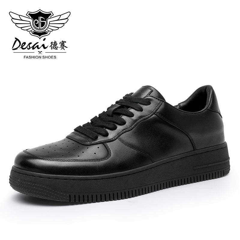 DS3181 DESAI Casual Shoes Genuine Leather Thick Bottom Sneakers Laces Up Summer Breathable 2022