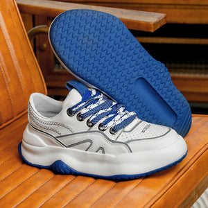 DS3127 DESAI Leather Shoes Thick Bottom Casual Sneakers Laces Up  full season Breathable