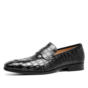 DS9236 spring and summer loafers low-top top layer leather business casual crocodile pattern men's shoes