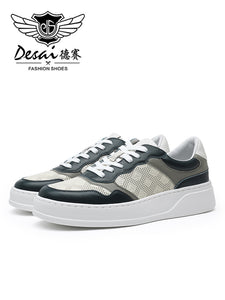DS02783 New men's leisure leather shoes fullgrain leather soft sole leather shoes