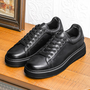 Desai Casual Leather Shoes Genuine Leather Thick Bottom Sneakers Laces Up autumn winter Breathable DS2863