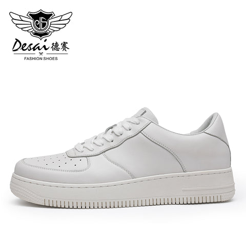 DESAI Casual Shoes Genuine Leather Thick Bottom Sneakers Laces Up Summer Breathable 2022 DS3181