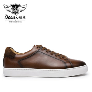 OS9885 New men's leisure leather shoes fullgrain leather soft sole leather shoes up to Size 13