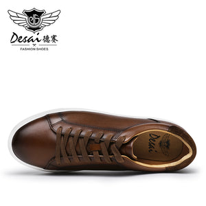 OS9885 New men's leisure leather shoes fullgrain leather soft sole leather shoes up to Size 13