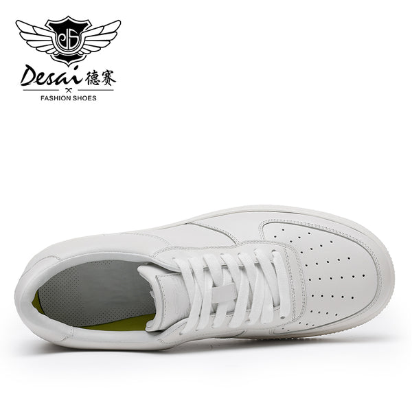 DS3181 DESAI Casual Shoes Genuine Leather Thick Bottom Sneakers Laces Up Summer Breathable 2022