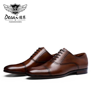 OS201607 DESAI Classic Oxford Dress Shoes Mens Formal Business Lace-up Full Grain Leather Shoes for Men